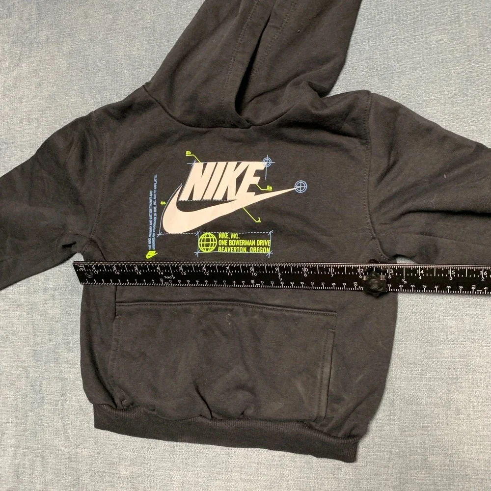 Nike Sportswear One Bowerman Drive Hoodie Kids 4T Black Fleece Lined Swoosh Logo
